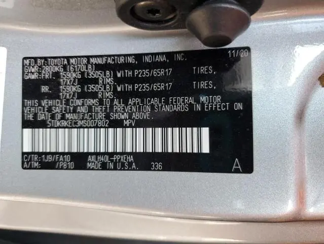 2021 TOYOTA SIENNA LE  