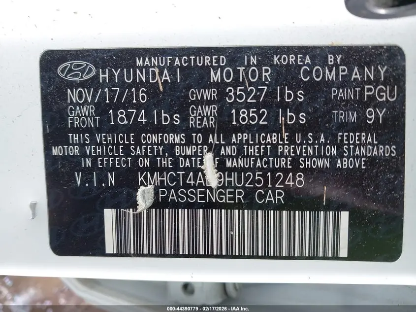 2017 HYUNDAI ACCENT SE