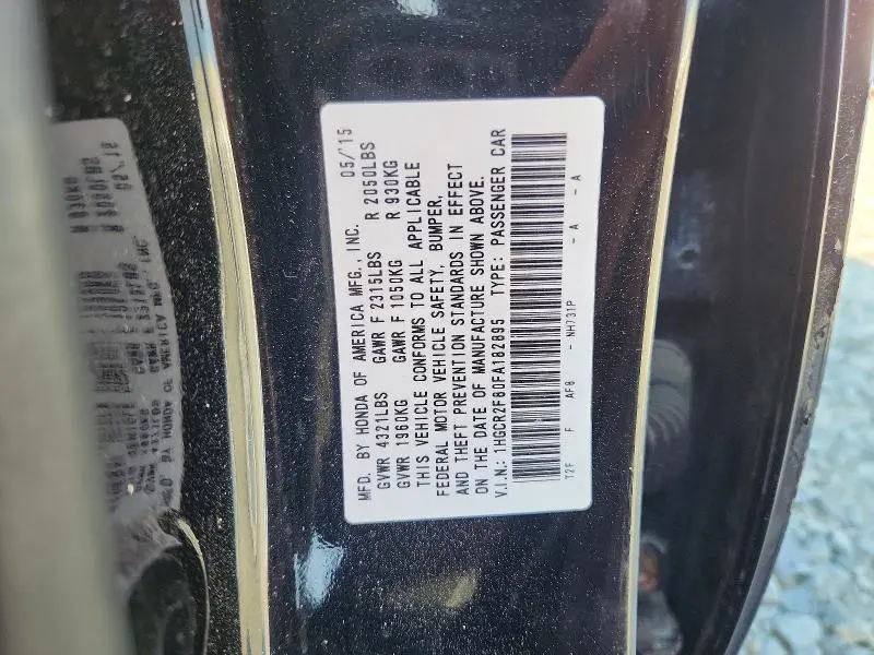 2015 HONDA ACCORD EXL  
