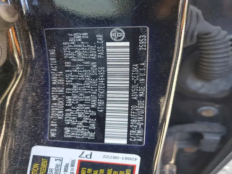2014 TOYOTA CAMRY SE  
