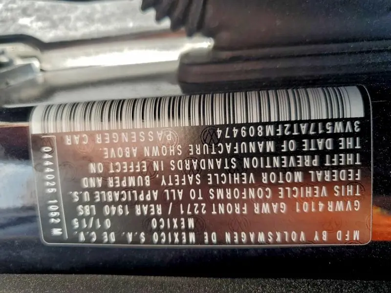 2015 VOLKSWAGEN BEETLE 1.8T  