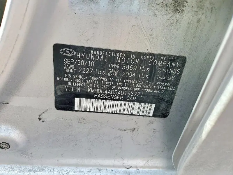 2010 HYUNDAI ELANTRA GLS  