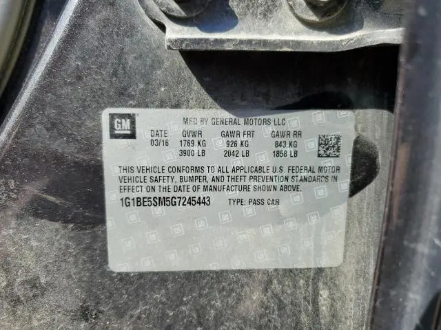 2016 CHEVROLET CRUZE LT  