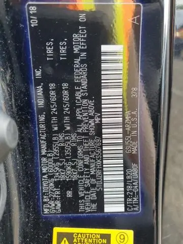 2019 TOYOTA HIGHLANDER SE  
