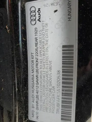 2010 AUDI TT PREMIUM  