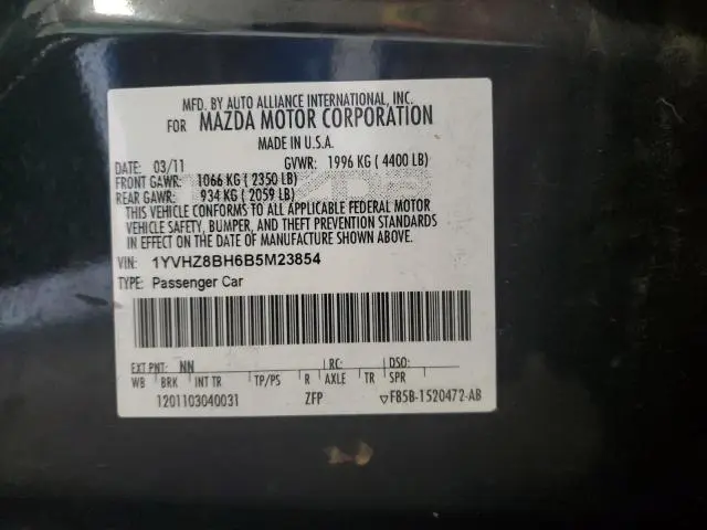2011 MAZDA 6 I  