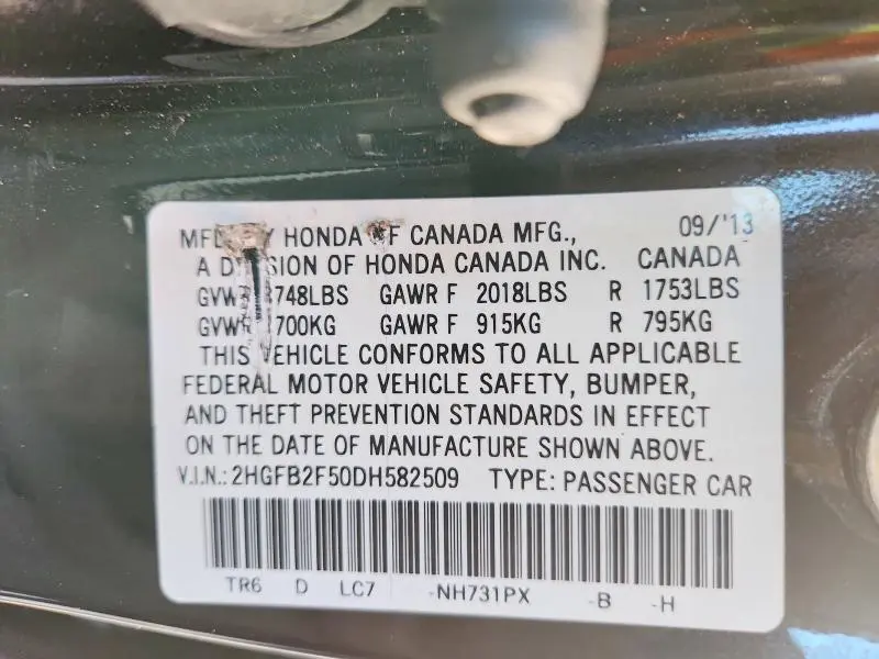 2013 HONDA CIVIC LX  