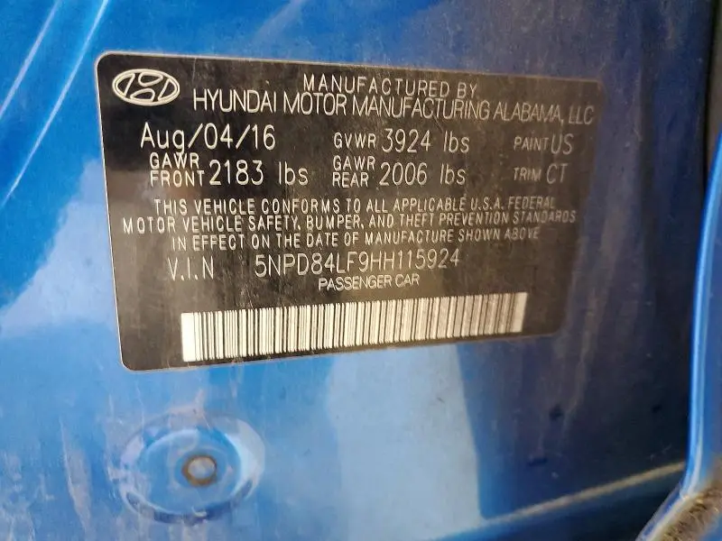 2017 HYUNDAI ELANTRA LIMITED  