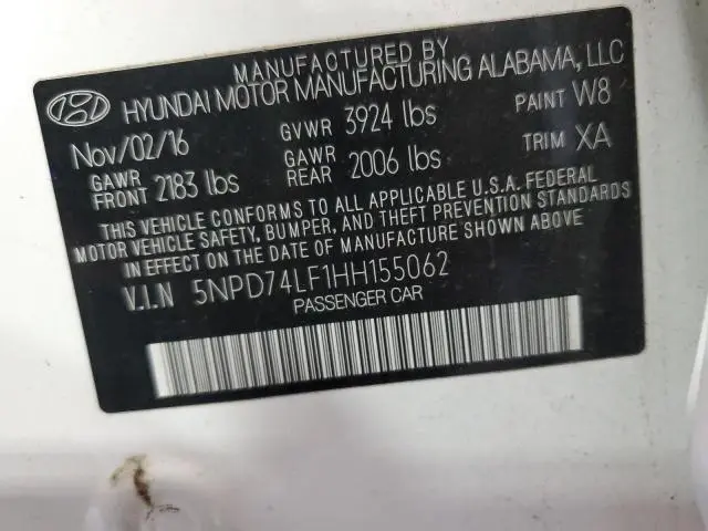 2017 HYUNDAI ELANTRA SE  