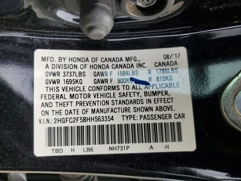 2017 HONDA CIVIC LX  
