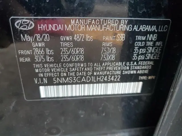 2020 HYUNDAI SANTA FE SEL