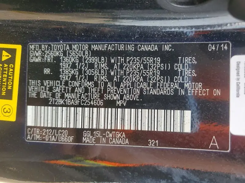 2015 LEXUS RX 350 BASE  