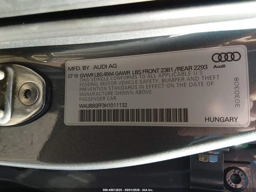 2017 AUDI A3 2.0T PREMIUM