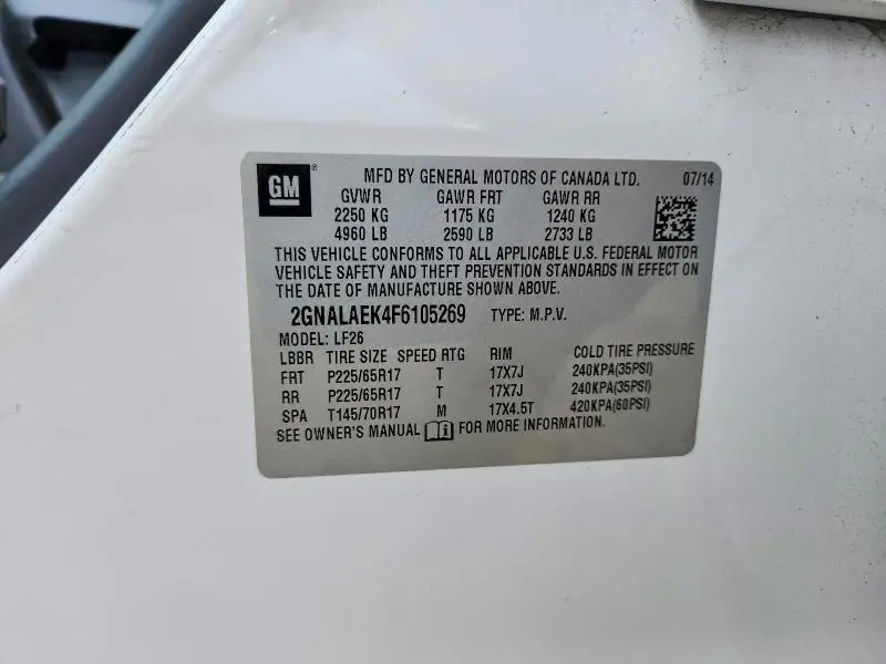 2015 CHEVROLET EQUINOX LS  