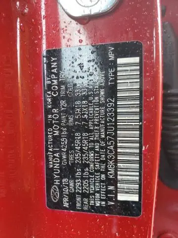 2018 HYUNDAI KONA LIMITED  