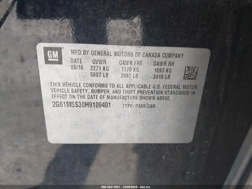 2017 CADILLAC XTS LUXURY