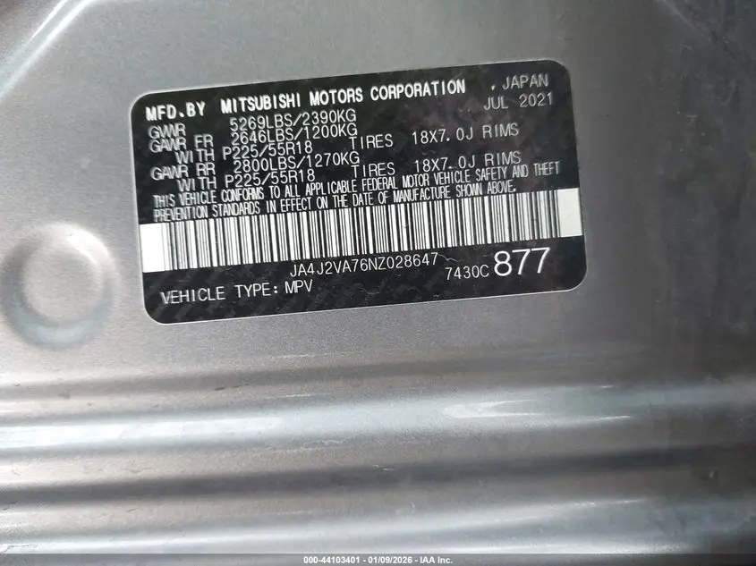 2022 MITSUBISHI OUTLANDER PHEV GT S-AWC/LE S-AWC/SEL S-AWC