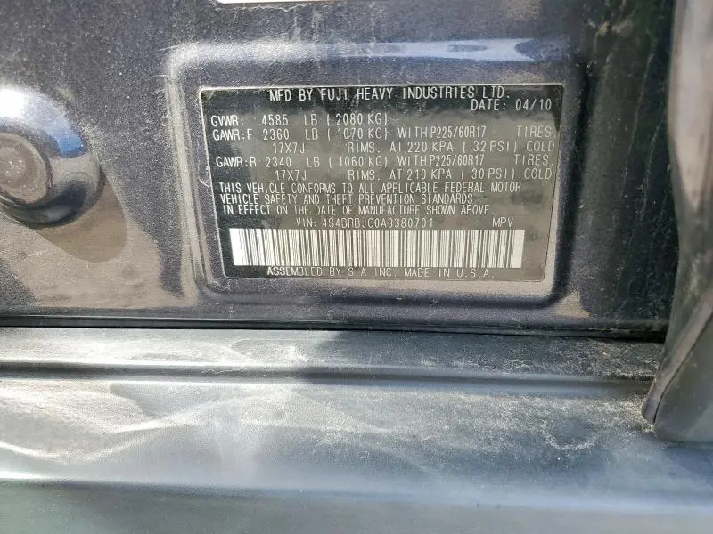 2010 SUBARU OUTBACK 2.5I LIMITED  