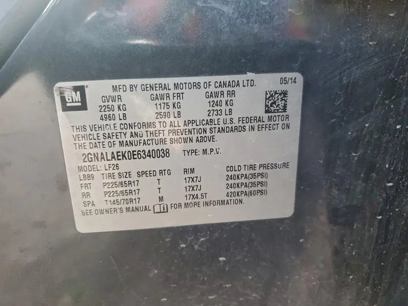 2014 CHEVROLET EQUINOX LS  