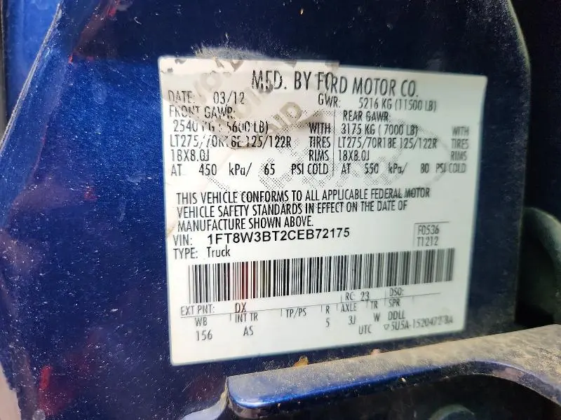 2012 FORD F350 SUPER DUTY  