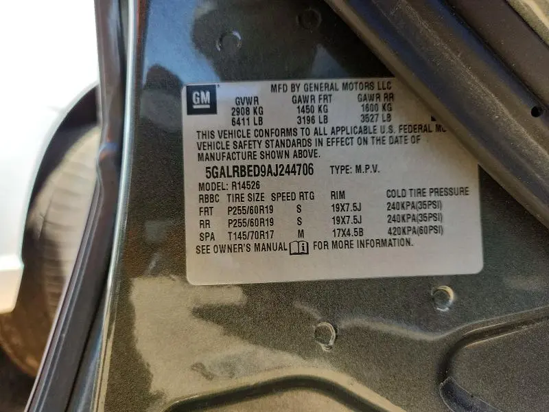 2010 BUICK ENCLAVE CXL  