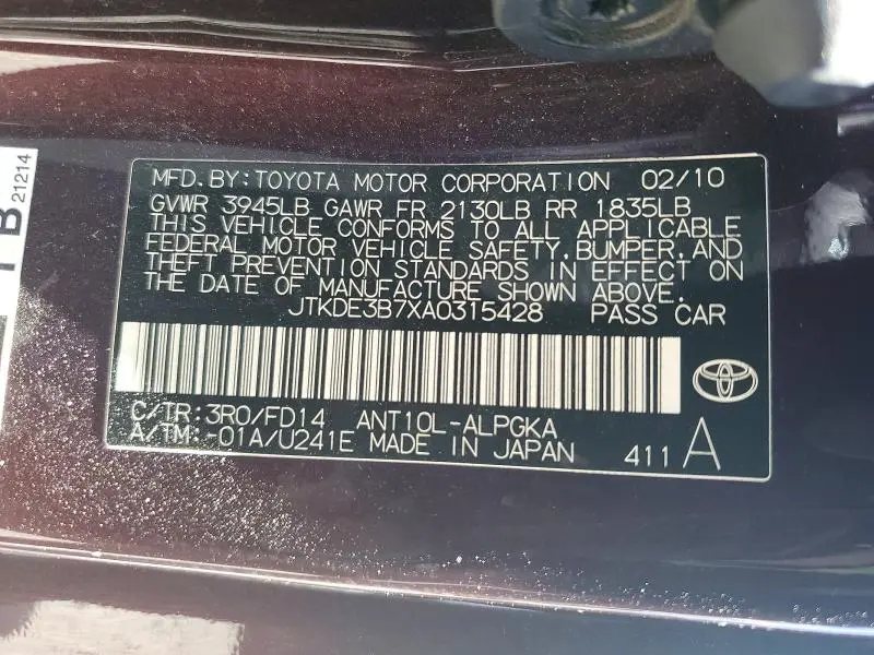 2010 SCION TC BASE  