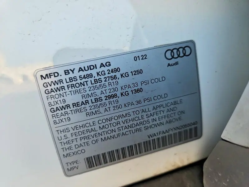 2022 AUDI Q5 PRESTIGE 45  