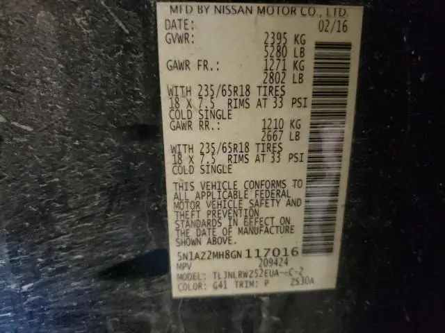 2016 NISSAN MURANO S  