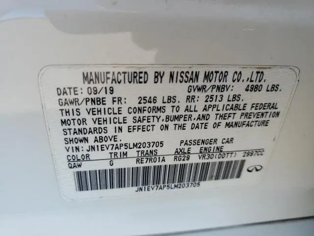 2020 INFINITI Q50 PURE  