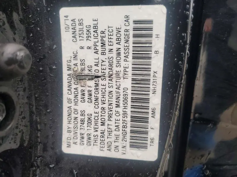 2015 HONDA CIVIC LX  