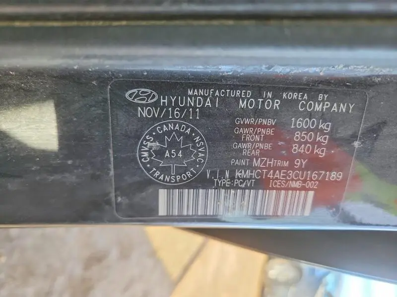 2012 HYUNDAI ACCENT GLS  