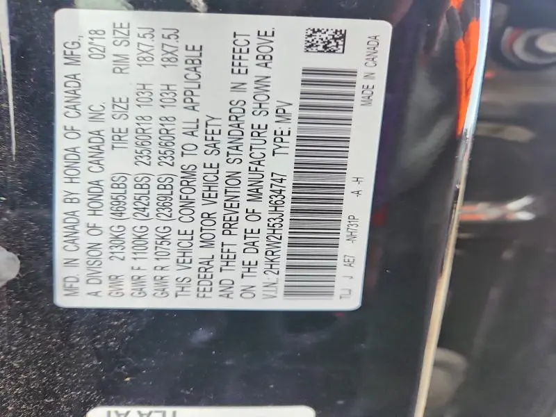 2018 HONDA CR-V EX  