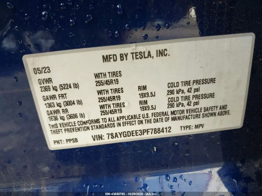 2023 TESLA MODEL Y AWD/LONG RANGE DUAL MOTOR ALL-WHEEL DRIVE