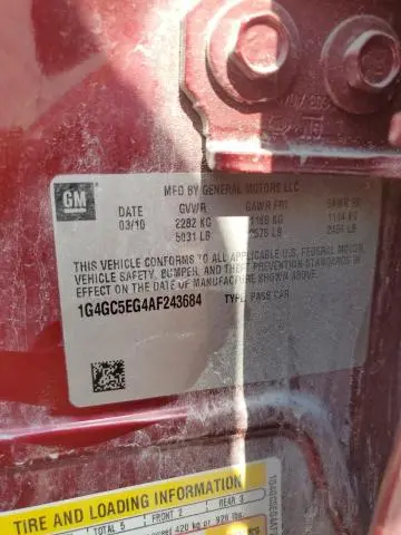 2010 BUICK LACROSSE CXL  