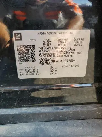 2019 CHEVROLET TRAVERSE LT  