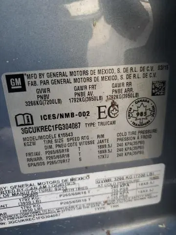 2015 CHEVROLET SILVERADO K1500 LT  