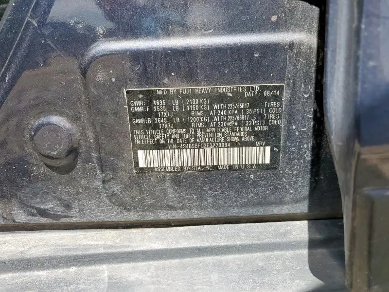 2015 SUBARU OUTBACK 2.5I PREMIUM  