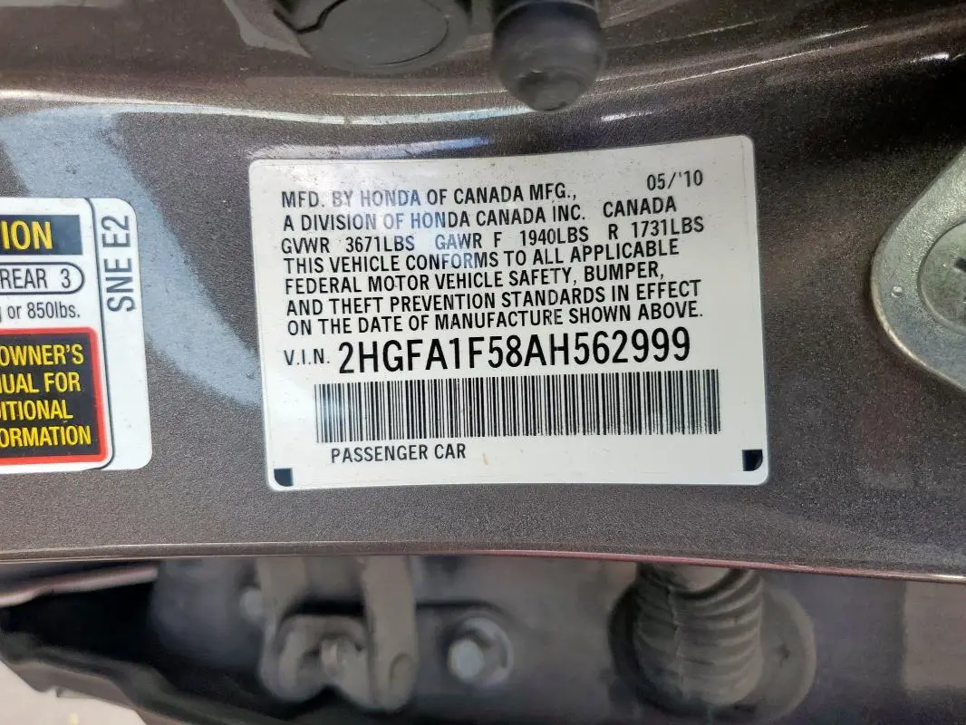 2010 HONDA CIVIC LX  