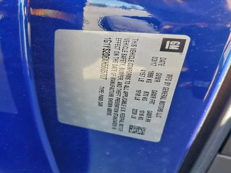 2017 CHEVROLET CORVETTE Z06 2LZ  