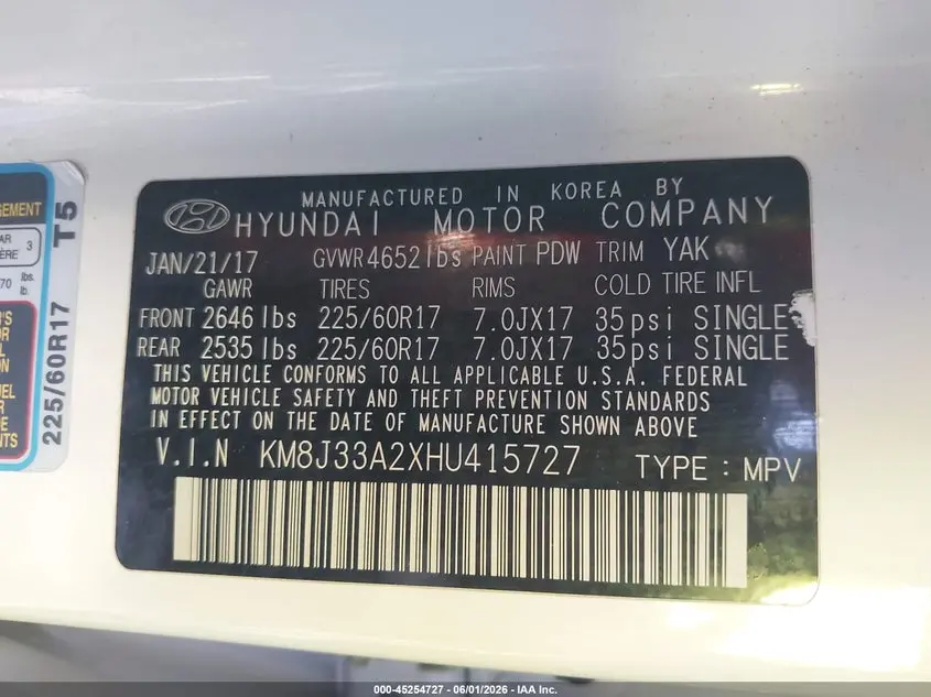 2017 HYUNDAI TUCSON ECO