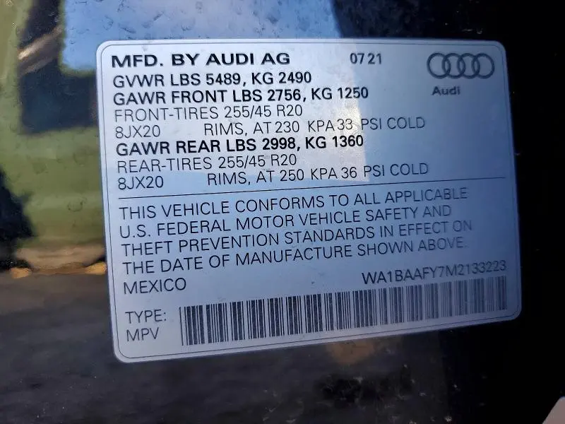 2021 AUDI Q5 PREMIUM PLUS  