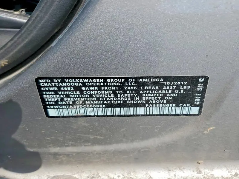 2013 VOLKSWAGEN PASSAT SEL  