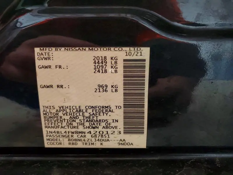 2021 NISSAN ALTIMA PLATINUM  