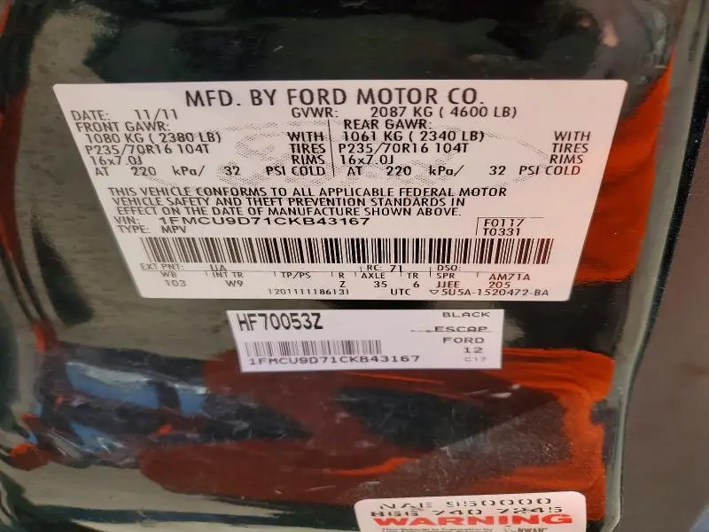2012 FORD ESCAPE XLT  