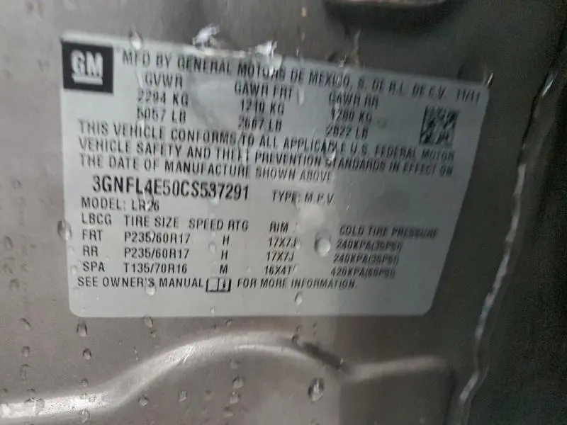 2012 CHEVROLET CAPTIVA SPORT  