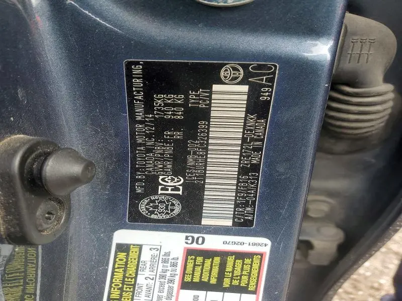 2015 TOYOTA COROLLA L  