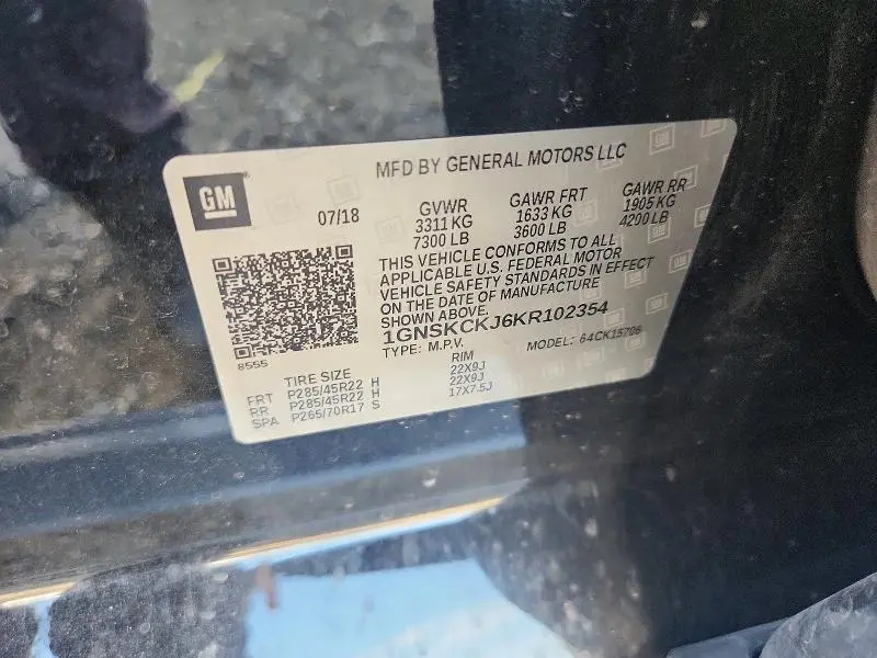 2019 CHEVROLET TAHOE K1500 PREMIER  
