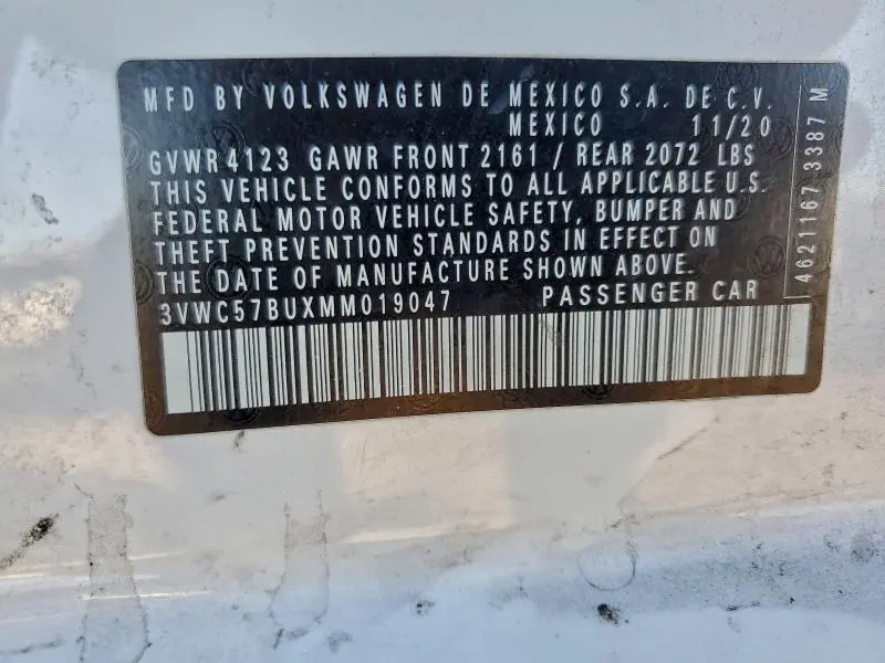 2021 VOLKSWAGEN JETTA S  