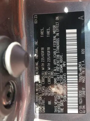 2023 TOYOTA HIGHLANDER L  