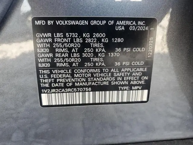 2024 VOLKSWAGEN ATLAS SE  